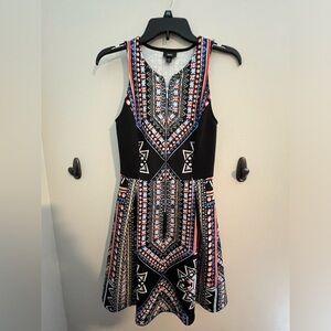 Worn once, cute a-line pattern dress